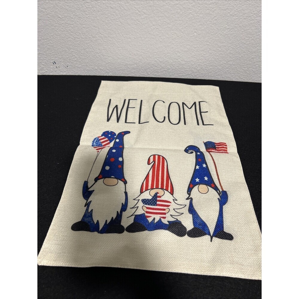 Patriotic US Garden Flag 12 x 18" great linen quality heavy duty 4th of July